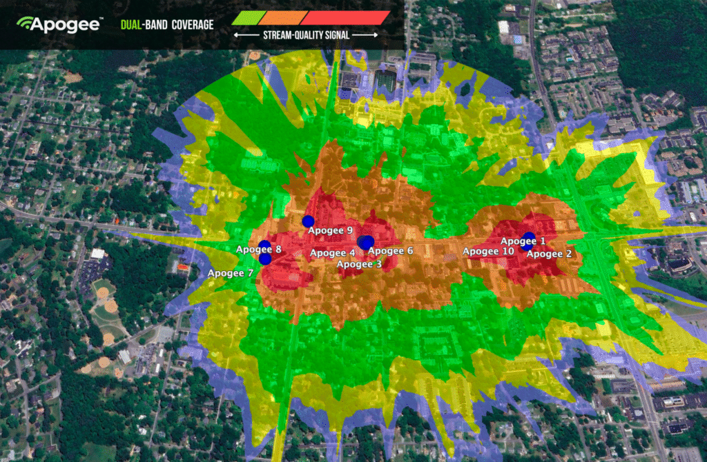 Coverage illustration from the original Ashland, VA Boosts Public Safety with Aura Wireless Wi-Fi story