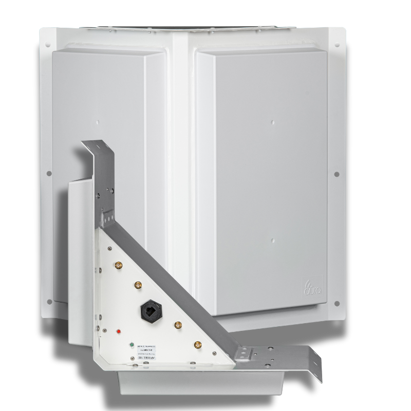 Apogee two-panel array with its mounting bracket